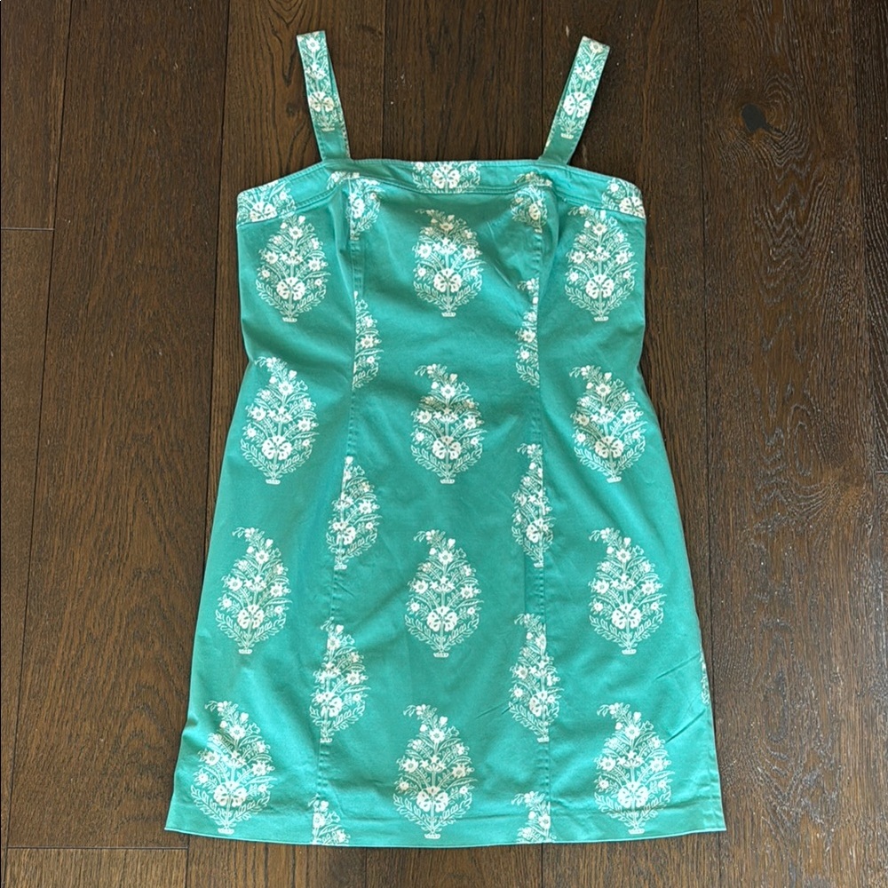 Jones New York Green Sundress Sleeveless Square Neck